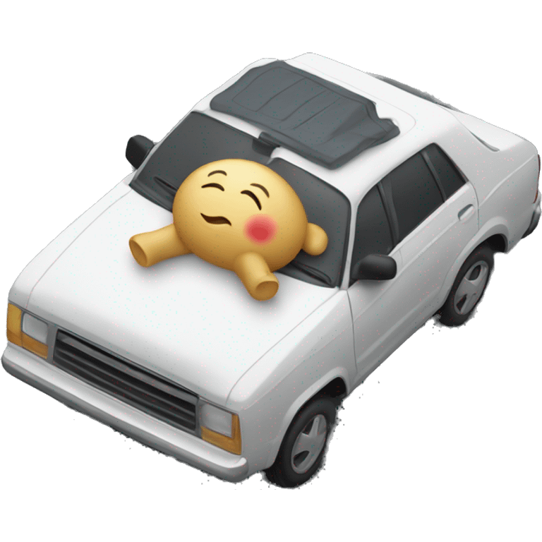 Napping on roof of car emoji