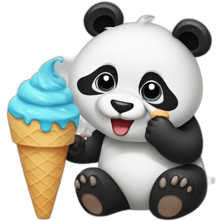 Panda eating ice cream emoji