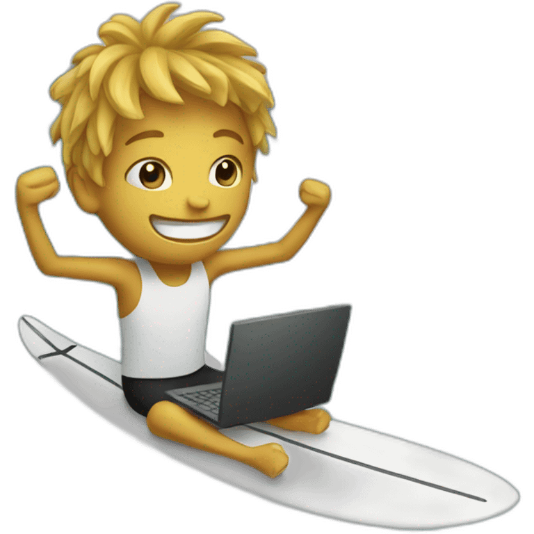 surfer with computer emoji