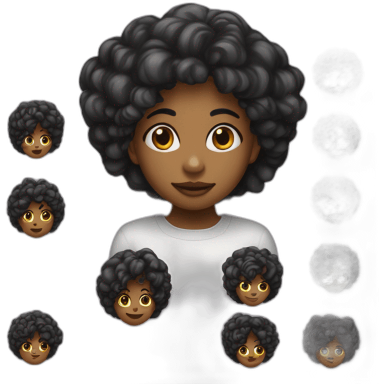 Fille noire avec cheveux crépus emoji