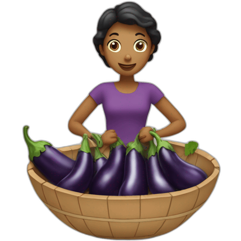 Jongleuse avec aubergines emoji