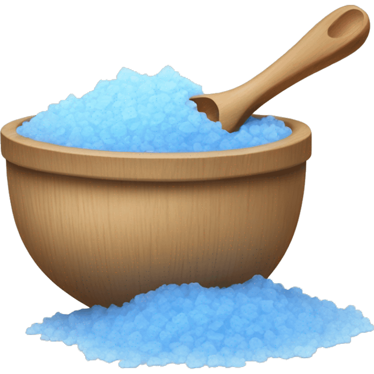 blue epsom salt with wooden spoon  emoji