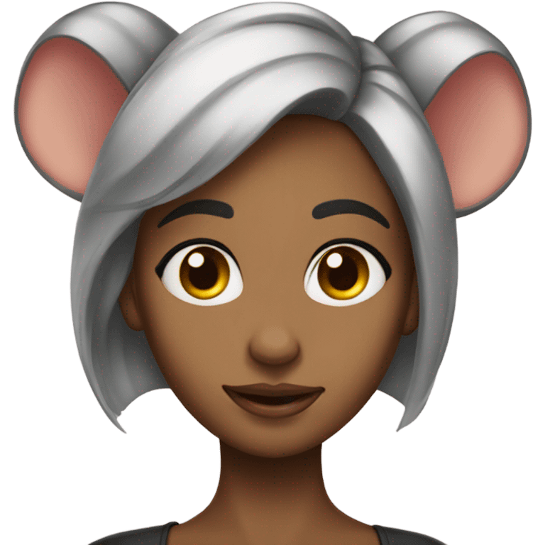 Beautiful girl with mouse ears emoji