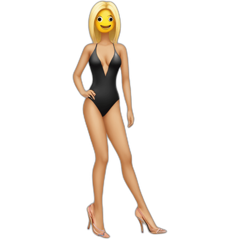 sexy woman on high heels swimming suit long legs emoji