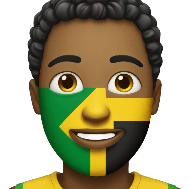 Emoji face with Jamaican flag emoji