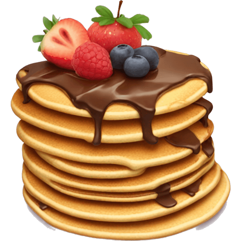 Pancake with chocolate and fruit  emoji