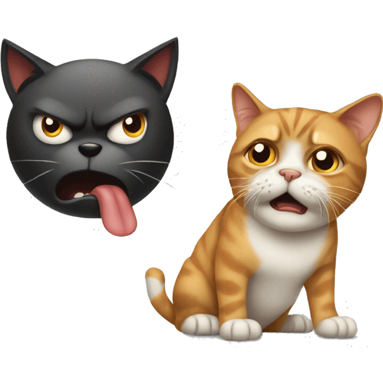 Cat being angry at dog emoji