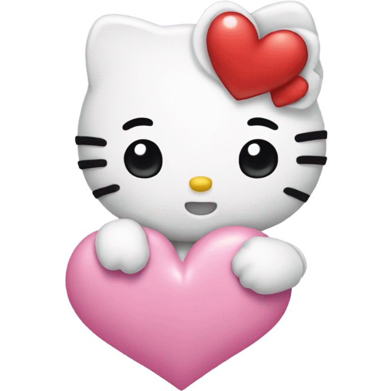 Hello kitty with heart emoji