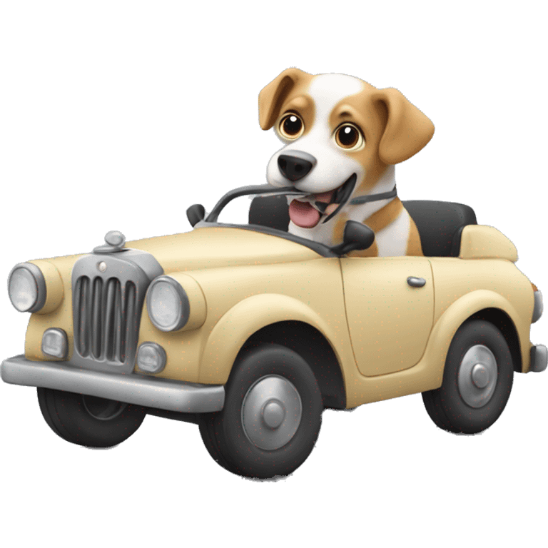 dog driving car emoji