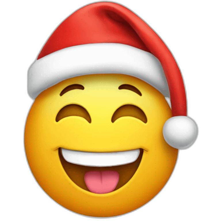 Laughing emoji with a santa hat emoji