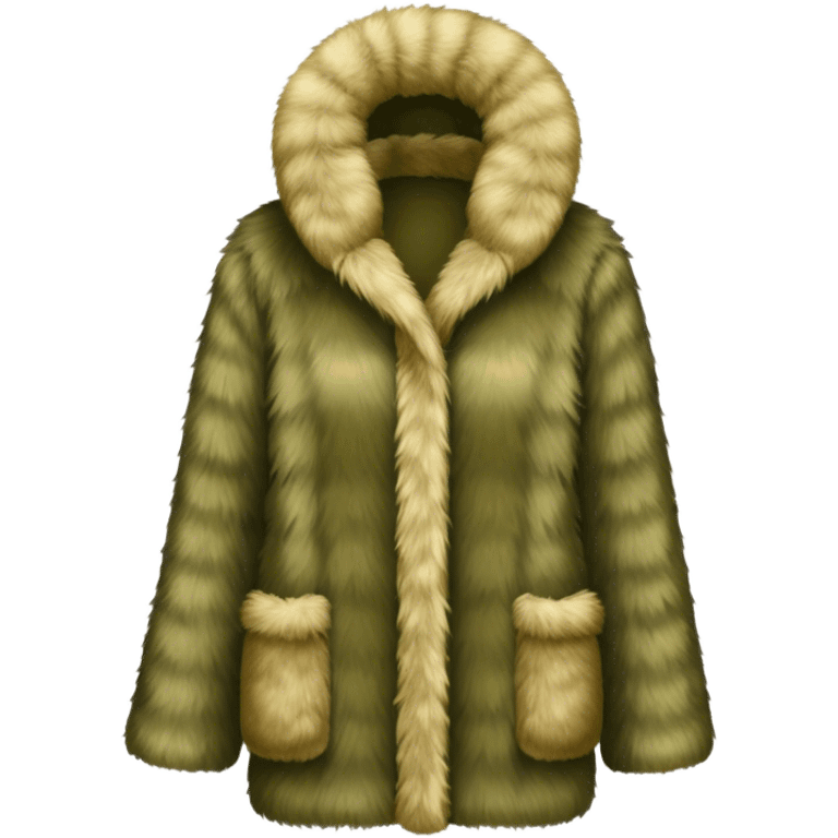 Olive color fur coat emoji