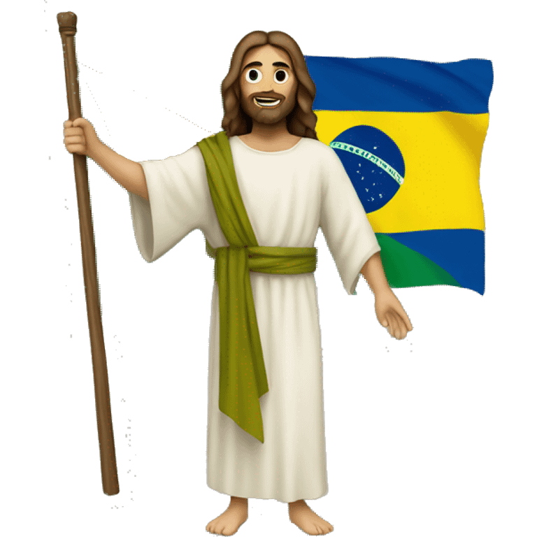 jesus holding a brazil flag emoji