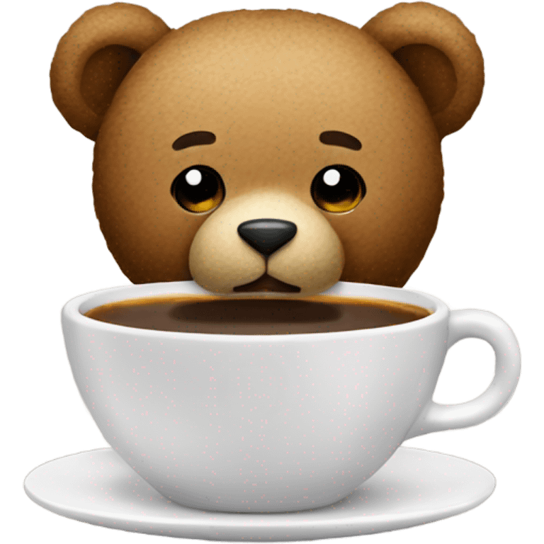 Teddy bear drinking espresso shot emoji