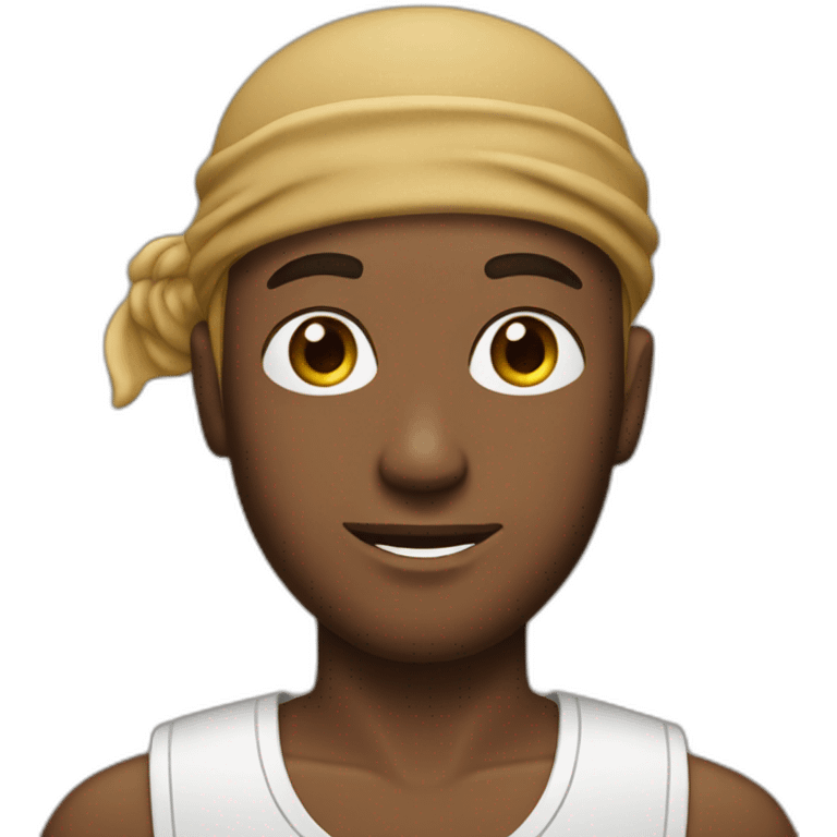 handsome brown guy with waves and a durag  emoji