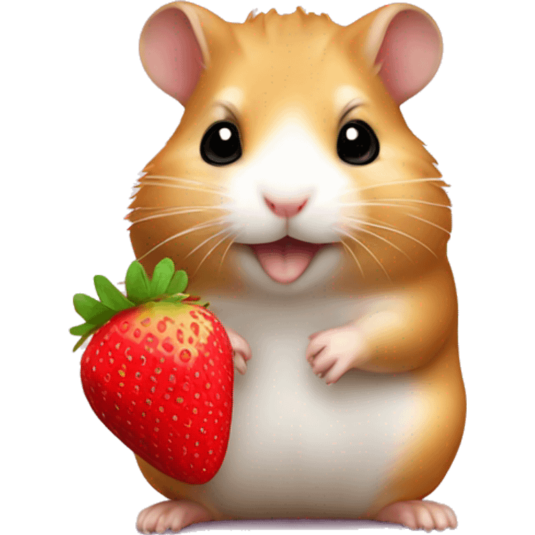 hamster with strawberry emoji