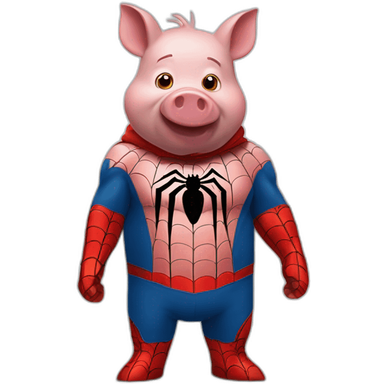 Cochon déguisé en spider man emoji