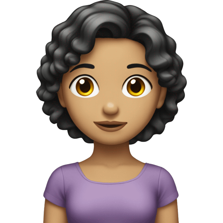 Niña morena con cabello corto  emoji