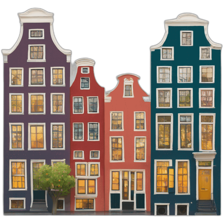 Amsterdam colorful houses emoji