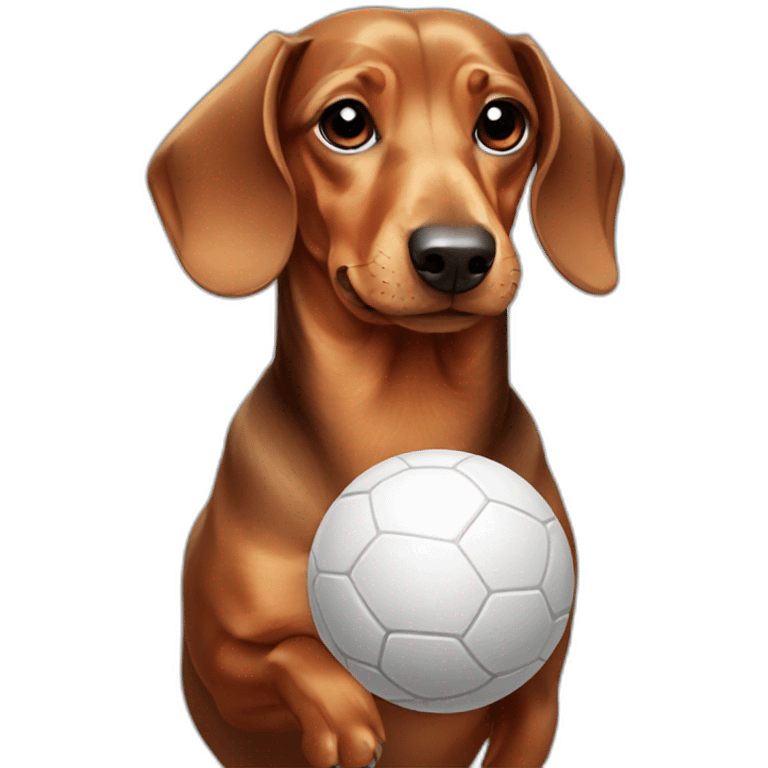 Dachshund with ball emoji