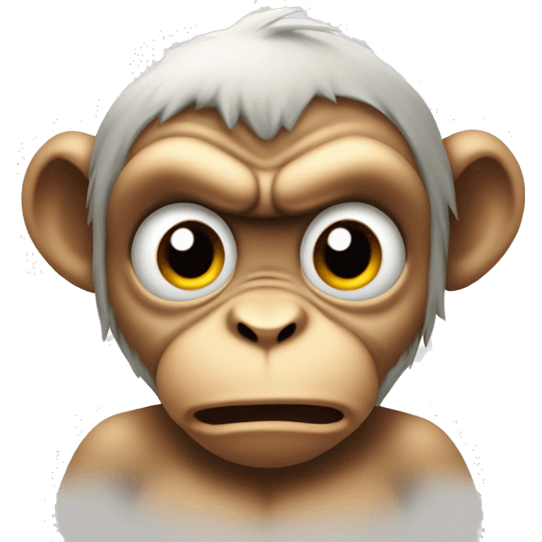 baby angry monkey emoji with steam coming out of ears mouth shut looking mad emoji