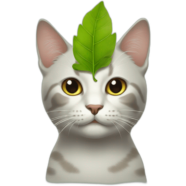 cat with leaf on head emoji