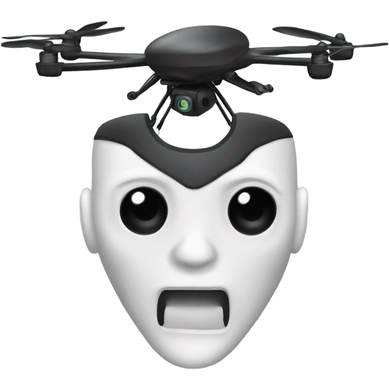 Drone with vampire head emoji