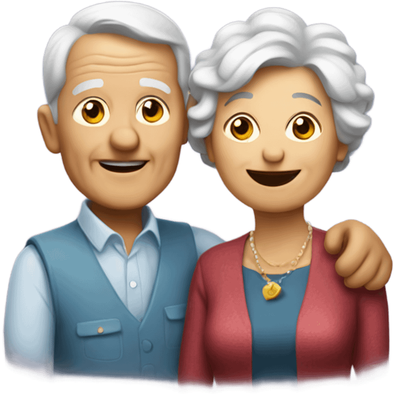 Old couple partying emoji