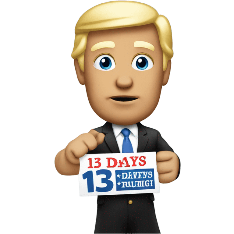 Trump holding sign saying 13 days emoji