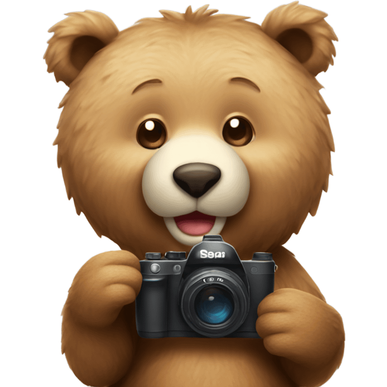 Cute Bear taking photo  emoji