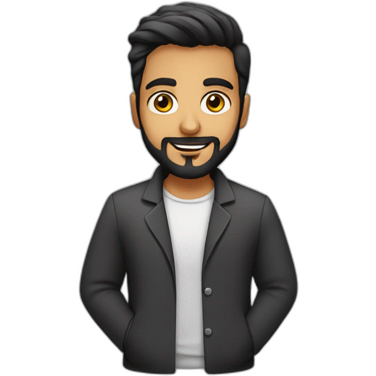 Young Arabic male Psychologist with a cute beard emoji