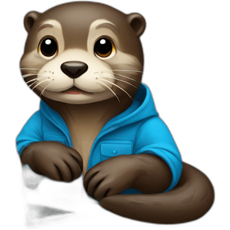 Otter programmer with laptop emoji