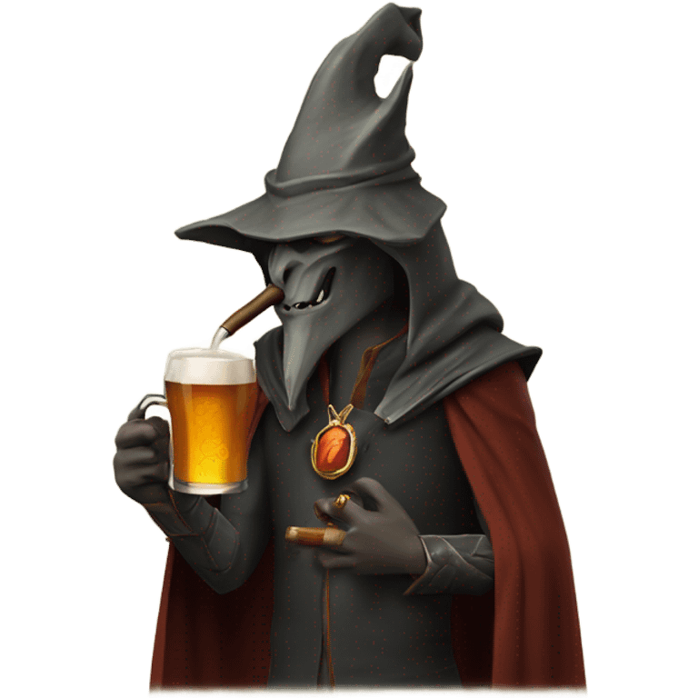 Sauron having a pint and smoking a pipe  emoji