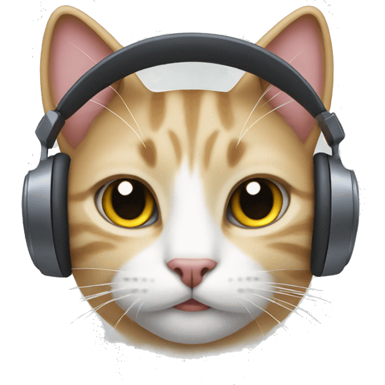 cat using headphone  emoji