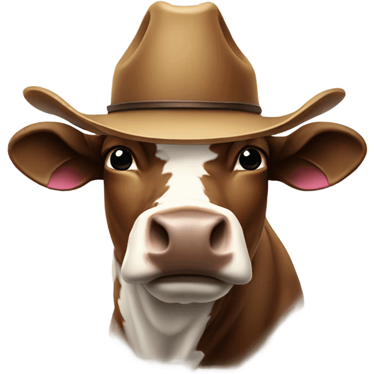 Bull with upside hands wearing a cowboy hat  emoji