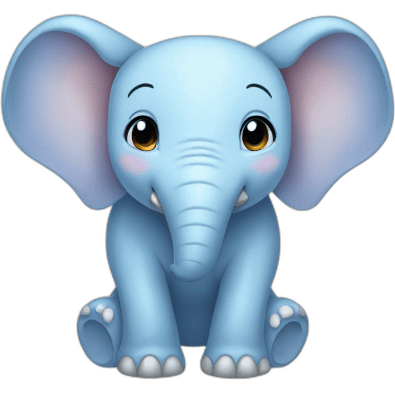 Cute pale blue Elephant emoji