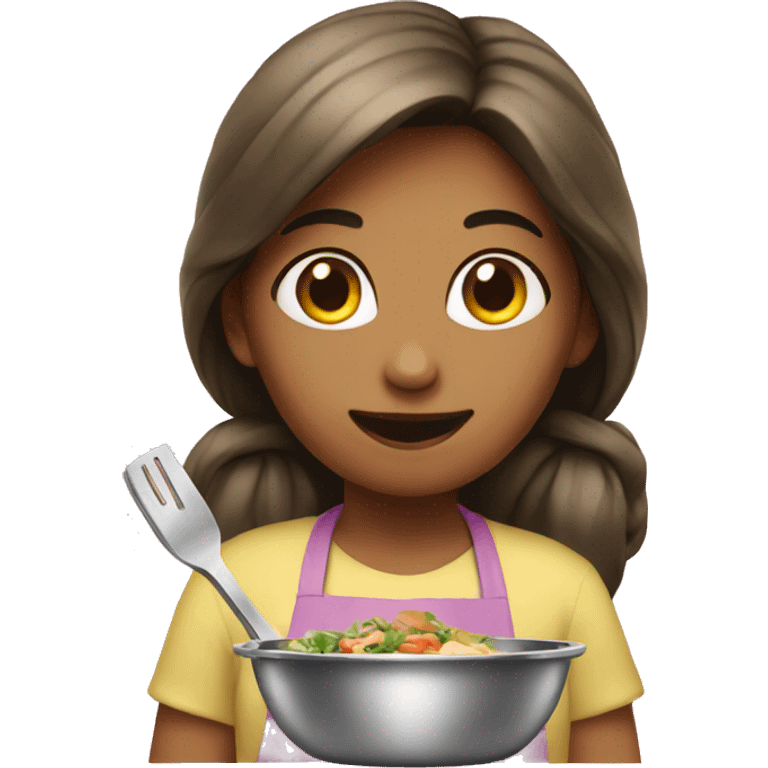 Girl eat cooking emoji