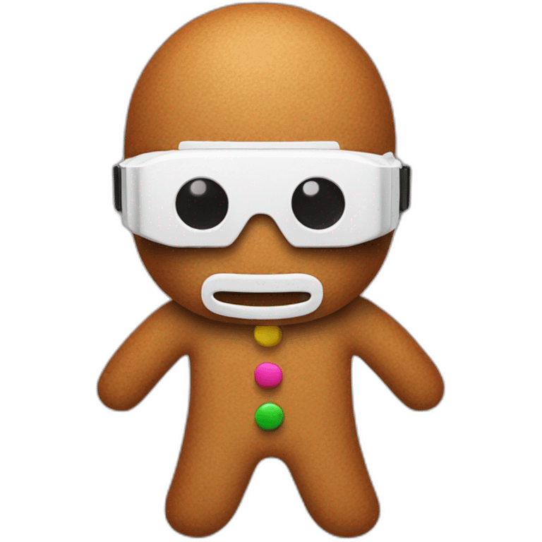 gingerbread man christmas in vr headset emoji