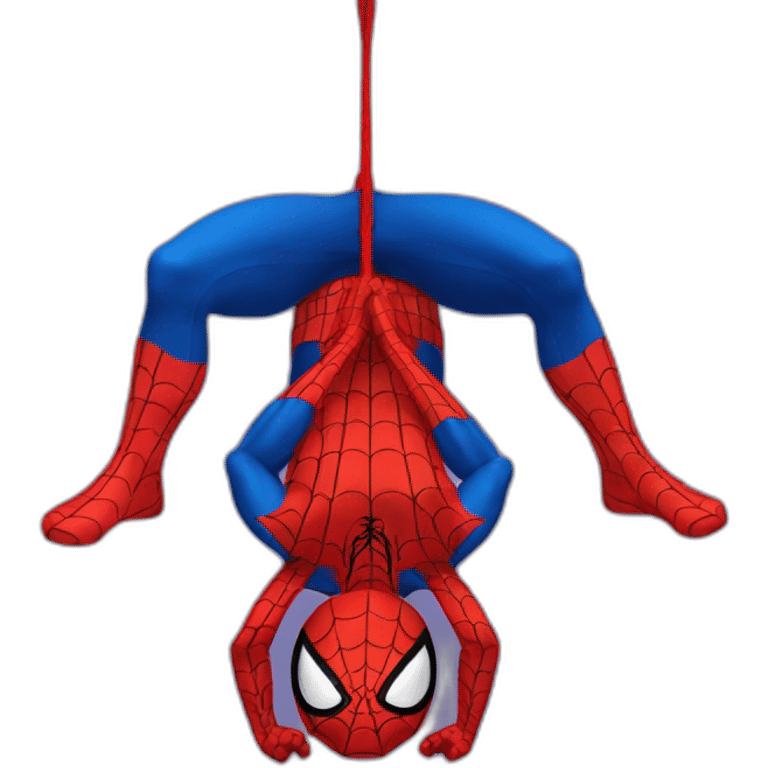 spiderman hanging upside down emoji