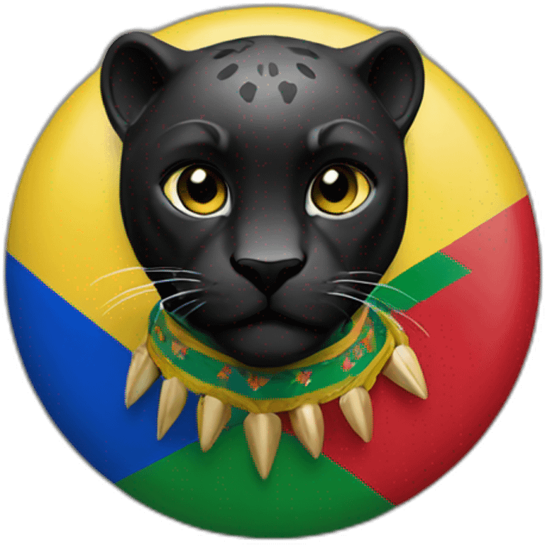 Black panther with Central African Republic country flag emoji