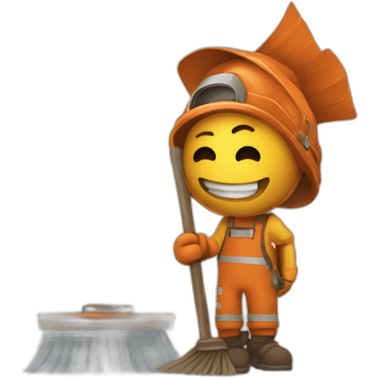 Rust mascot Ferris with broom cleaning rust emoji