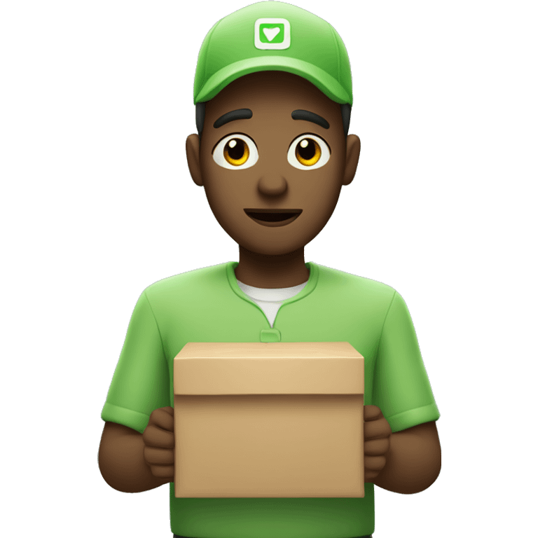 Letter delivery man in a light green uniform. His face is like Harold hiding pain emoji