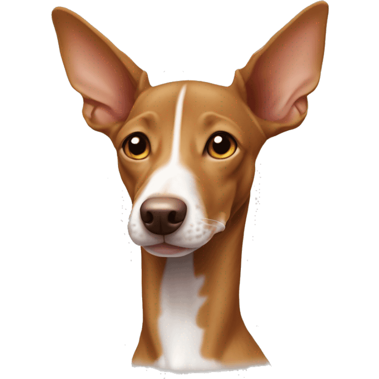 podenco cachorro marrón con una línea blanca en la cabeza  emoji