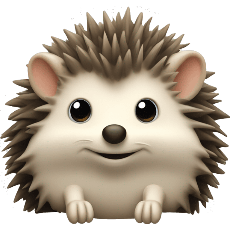 cartoon style hedgehog viewing side way emoji