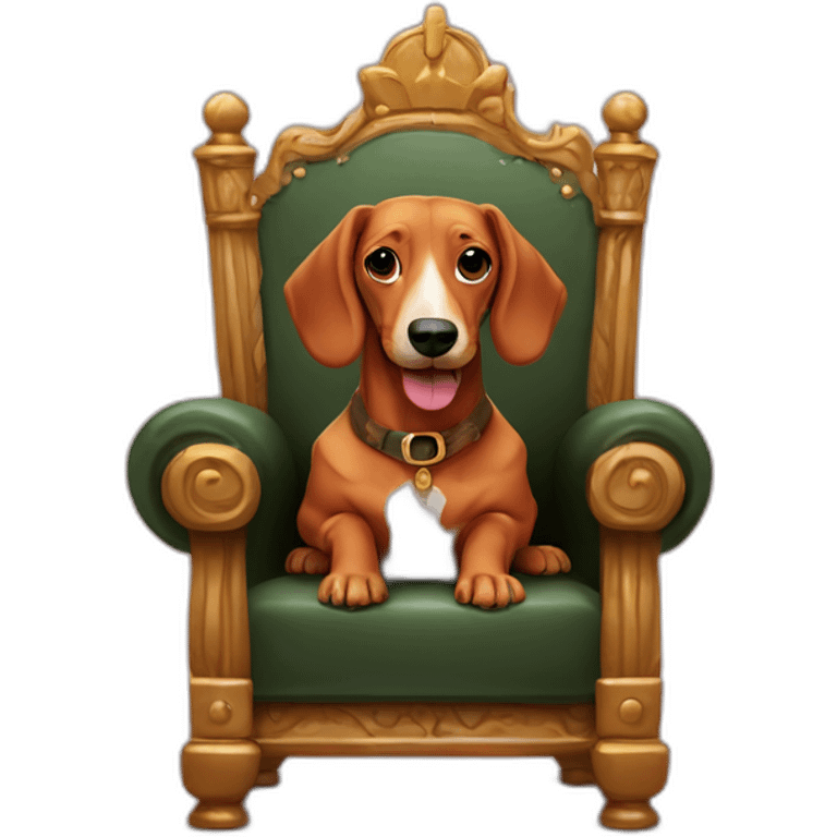 Ginger sausage dog in a throne emoji