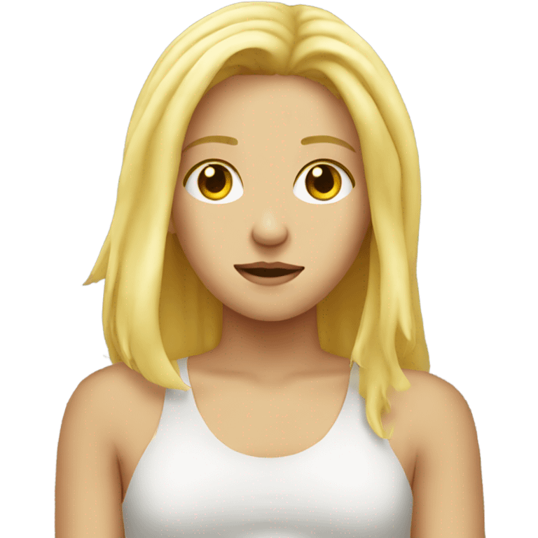 Blonde girl taking a bad sun  emoji