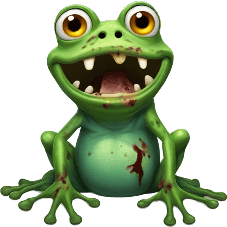 Zombie frog emoji