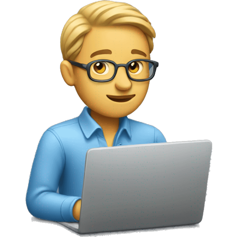 a man is working on a laptop emoji