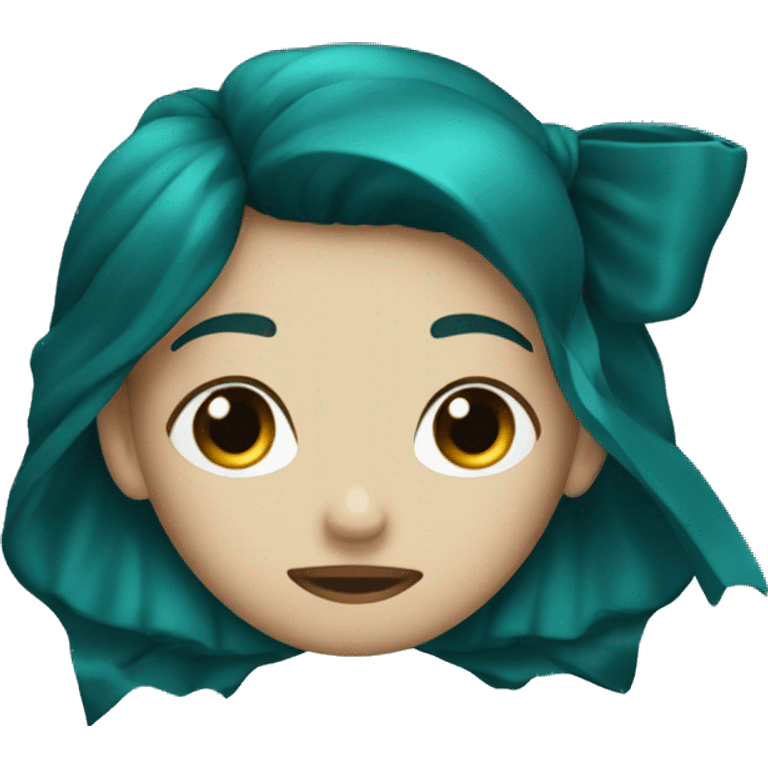 dark teal blue single bow emoji