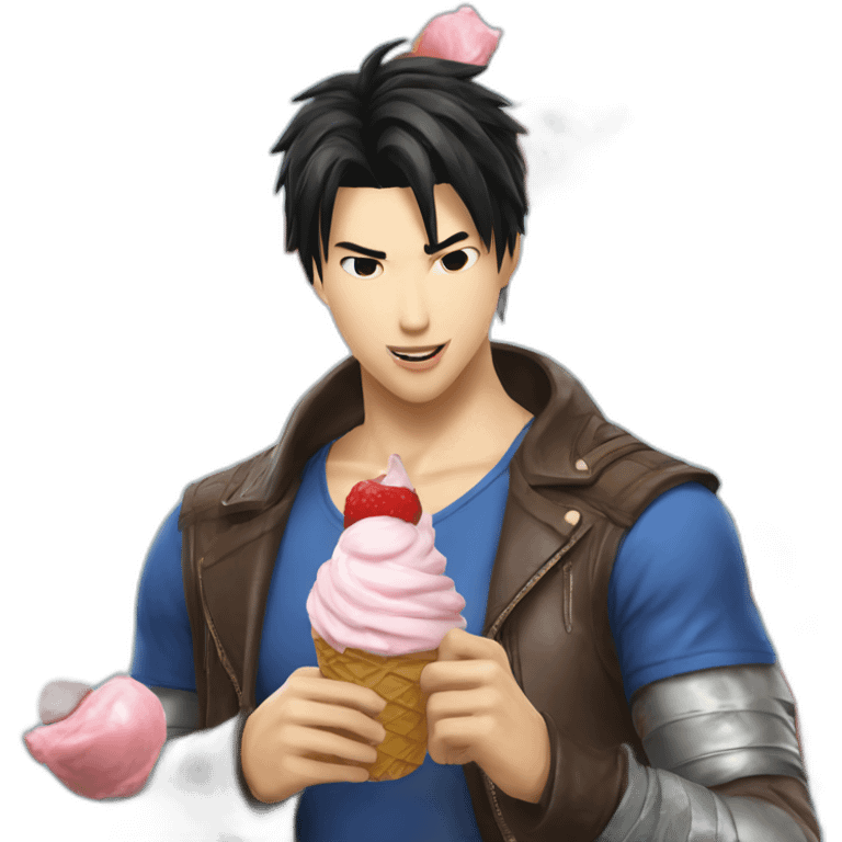 Jin kazama licking ice cream emoji