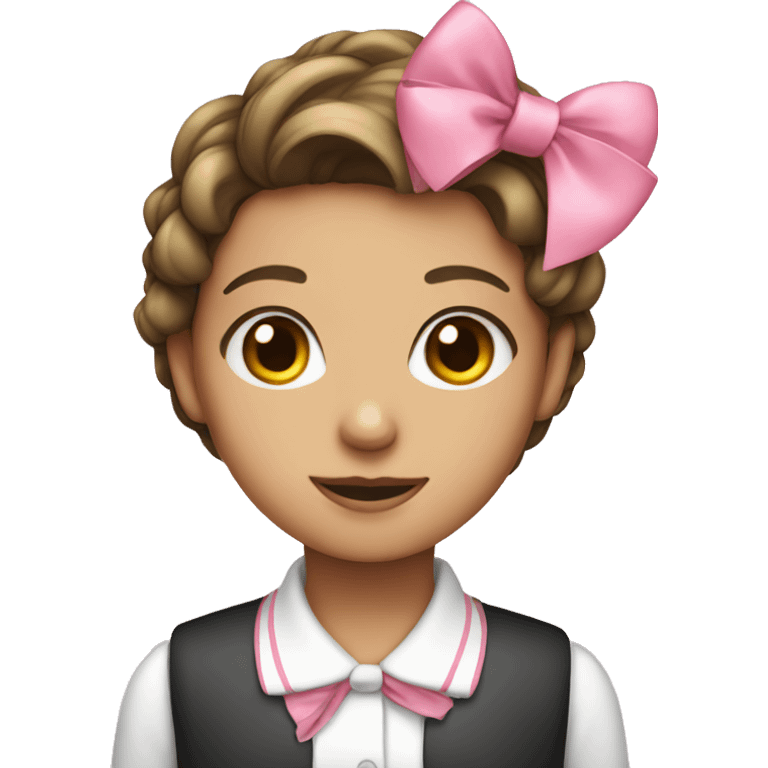 Girl with pink bow emoji